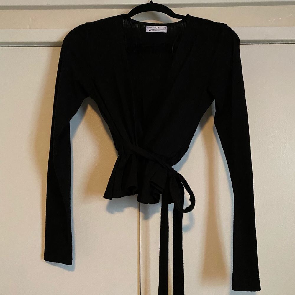 Urban Outfitters - Black Sweater Wrap Top